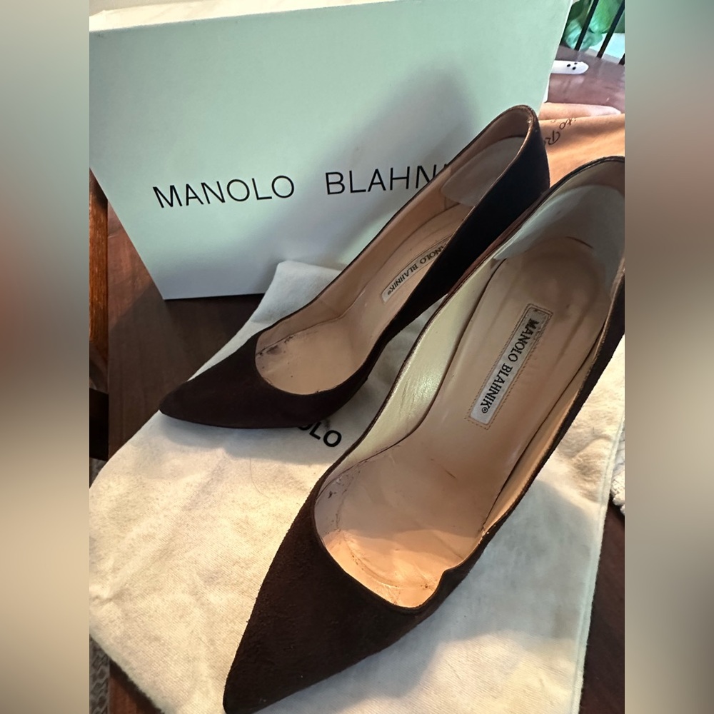 Manolo Blahnik Dark Brown Heels